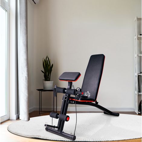 Banco de musculación multifuncional ajustable, 7 posiciones, carga hasta 120 kg, negro DESVIAE (1/5)