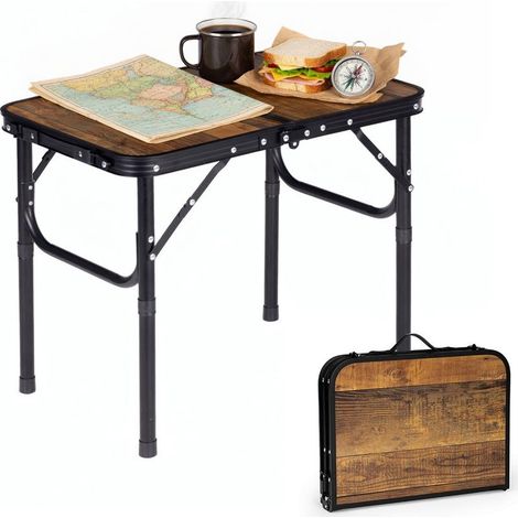 Folding Camping Table 60x40 cm with Handle, Aluminum (1/5)