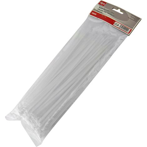 Viazacie sťahovacie pásky 4,8x250 mm, biele, 100 ks (1/2)