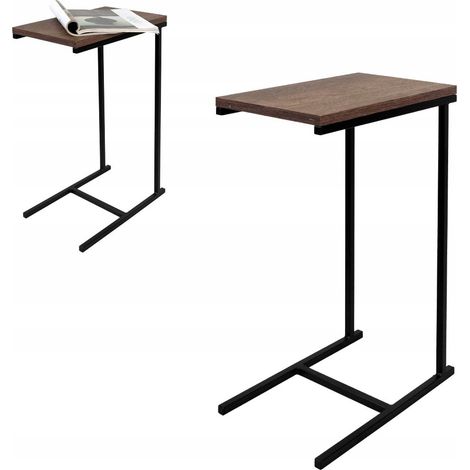 Mesa auxiliar Your Loft Design, color negro, madera oscura, Sierra, 40x25x60 (1/5)