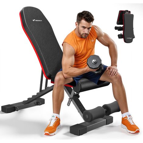 Banc de Musculation Pliable, 450 Kg, Banc d'Entraînement Multifonctionnel avec 72 Positions d'Ajustement, Merach (1/5)