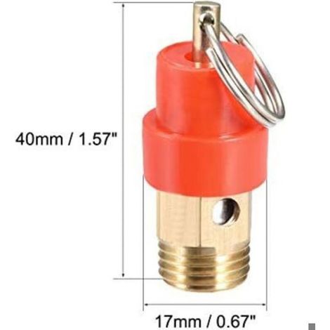 Soupape De Securite - Compresseur Air - Raccord G1/4 Mâle - Pression 115 PSI - Laiton - 40 X 17 Mm - 1 Piece (1/3)