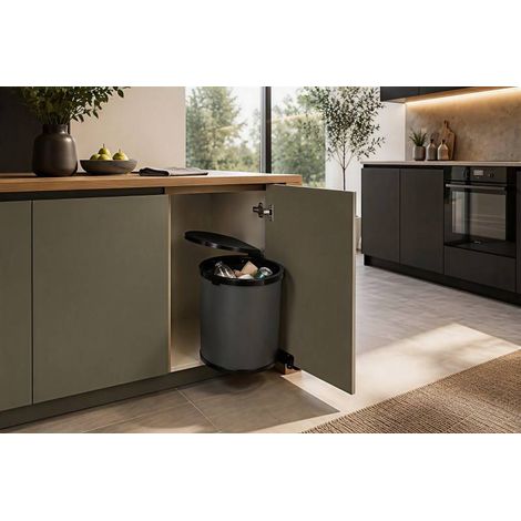 Poubelle pivotante a ouverture automatique - Pour caisson de largeur mini : 500 mm - Amortisseur : Sans - Contenance : 30 L - Diamètre intérieur : 305 mm - Largeur : 325 mm - ITAR (1/3)