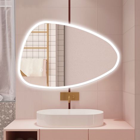 AICA Specchio da bagno 120 x 80 cm, dimmerabile, Funzione Memoria, antiappannamento, 3 colori (1/5)