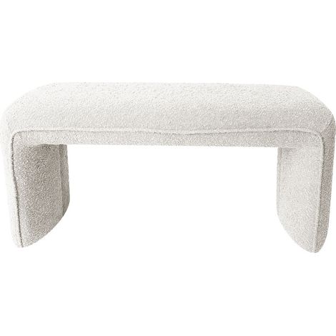Banc rembourré en tissu bouclette L100cm - Blanc - FULL (1/5)