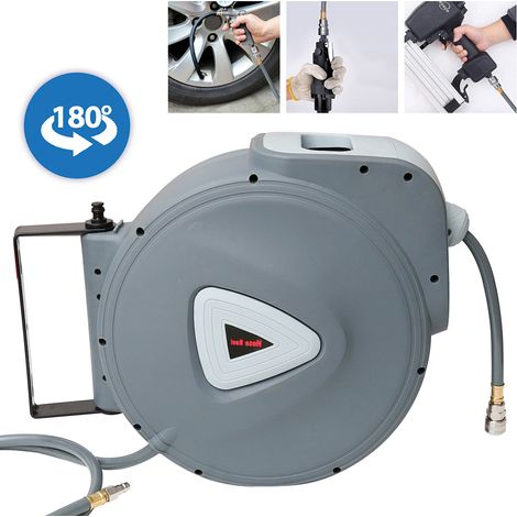 Jiubiaz Avvolgitubo automatico per tubo dell’aria compressa – Supporto a parete girevole, uso professionale