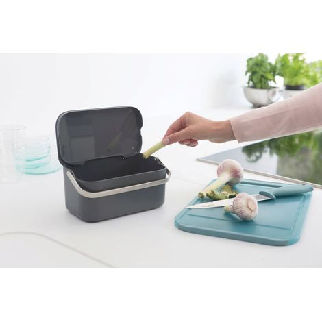 Poubelle de table Brabantia 1.8 litres gris élégant (1/5)