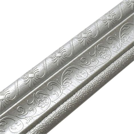 Bordura decorativa autoadeziva QttvbTna, spuma PE, rezistenta la apa, alba, 230x8cm (1/5)