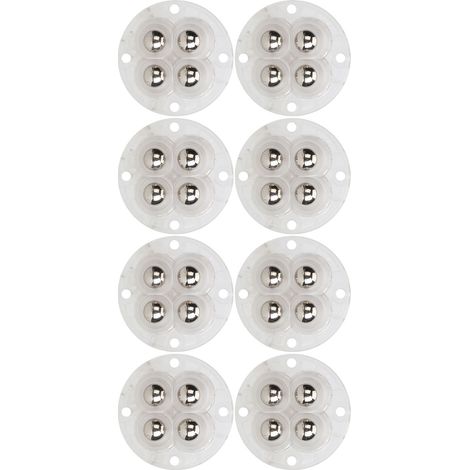 Lot de 8 roulettes auto-adhésives pour salon de beauté, mini roulettes à billes en acier universelles pour poubelle, 4 billes (1/5)