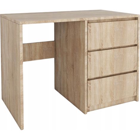 Escritorio moderno con 3 cajones Sonoma OAK  sin tiradores 96,2 x 75 x 50 cm (1/5)