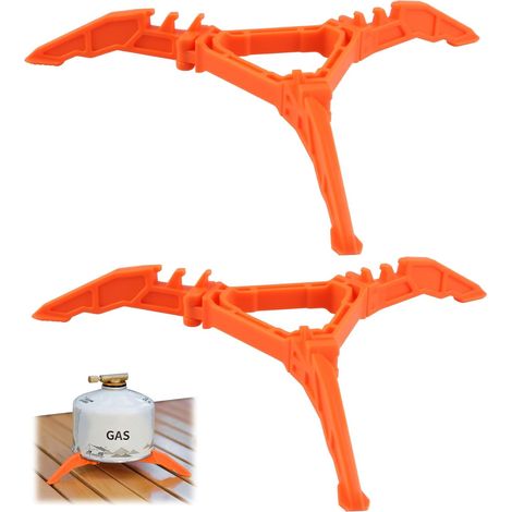 2pcs Trépieds Pliables pour Réchaud de Camping, Support Réservoir Gaz Portable pour Cuisine en Plein Air, Stabilisateur de Bouteille de Carburant Portable pour Randonnée Pique-Nique (1/5)
