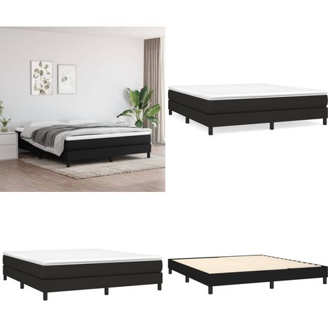 Bettgestell ohne Matratze Schwarz 180x200 cm Stoff - Bettes Gestell - Doppelbett - Boxspringbetten - Lattenrost - Schlafzimmer Möbel - Home & Living (1/5)