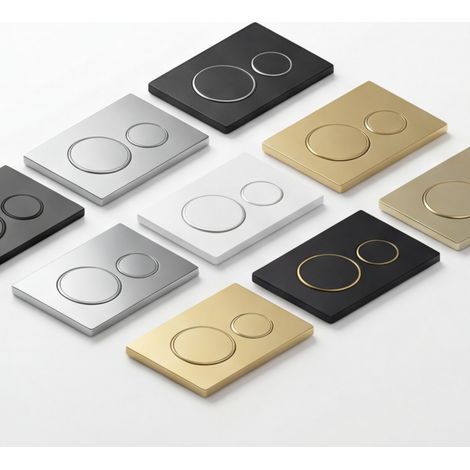 Plaque de commande de chasse d'eau encastrée à double débit - Actionneur compatible avec réservoir dissimulé pour WC suspendu Geberit Sigma20 - Rénovation de salle de bain (1/2)