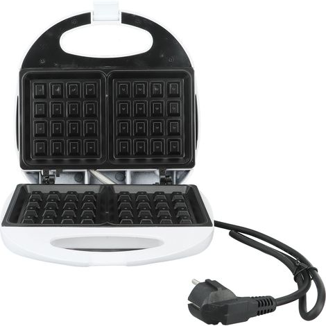 Gaufrier 750 W Mini en alliage d'aluminium avec plaque antiadhésive pour petit-déjeuner et en-cas, prise UE 220 V