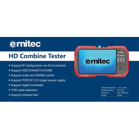 Ernitec 0070-24107-TESTER moniteur de surveillance Moniteur dede test en circuit fermé de television CCTV 17.8 cm (7") 1920 x 1200 pixels