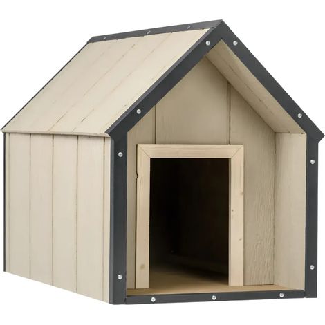Cuccia per cani in legno LP SmartSide - Cuccia in legno da esterno per cani di taglia media, 57 x 95 x H68 cm, Taglia M - TIMBELA M971-1 (1/4)