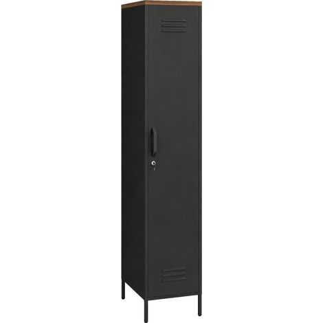 Armario metálico industrial negro con estantes regulables 183 x 35 x 46 cm MODENUIT (1/5)