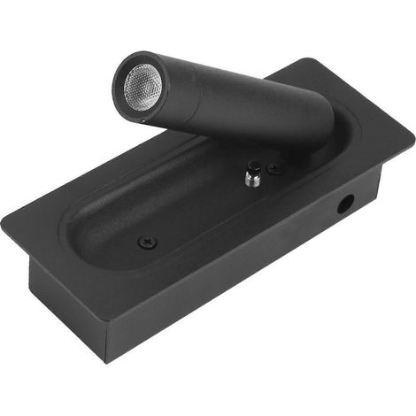 Lampe de chevet LED encastrée avec interrupteur automatique, applique murale, lampe de lecture de chevet, lampe de tête de lit, applique murale, bl( ) (1/5)