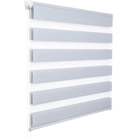 WOLTU 1 pièce Store Enrouleur, Double Fixation Rapide sans perçage, Store Isolant Thermique 90x120cm Gris, DR5626gr03
