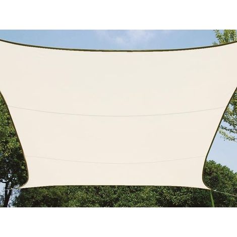 Perel – Voile d'ombrage rectangulaire 4 x 3 m – Polyester imperméable – Protection UV 90 % – Installation facile avec anneaux en D (1/5)