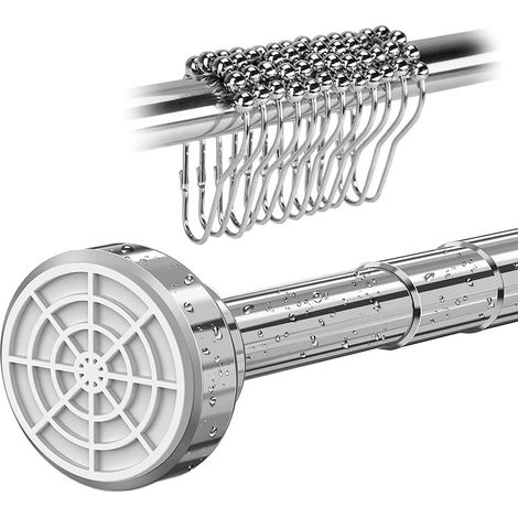 Asta Doccia Telescopica Acciaio Inox Regolabile 125-220 cm (1/5)