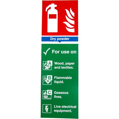Panneau de sécurité incendie Auto-Adhésif, Extinguisher, texte en Anglais, Vinyle ( Prix pour 1 )
