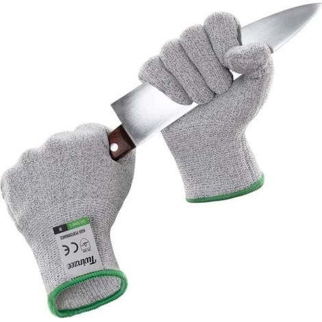 Gants de protection contre les coupures - Marque - Taille M - Niveau de protection 5 - Norme EN 388 (1/4)