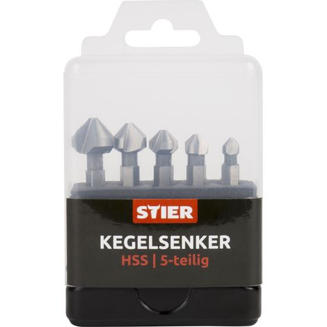 STIER Kegelsenker Set 5-teilig Bit-Schaft 1/4"