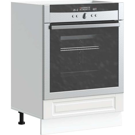 Vidaxl – Armoire à four blanche en bois d'ingénierie 60 x 46 x 81,5 cm – Capacité 50 kg – Pieds réglables pour stabilité – Design compact pour petites cuisines (1/6)