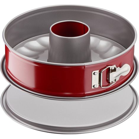 Tefal j1642814 – Stampo per savarin a cerniera, Acciaio, Rosso, 27 cm (1/4)