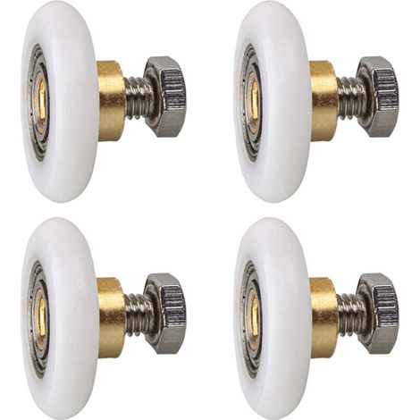 Rodillo para puerta de ducha, rueda para puerta de ducha, rodillos para puerta corredera, rodillo de repuesto para puerta de ducha, 4 piezas (23 mm)