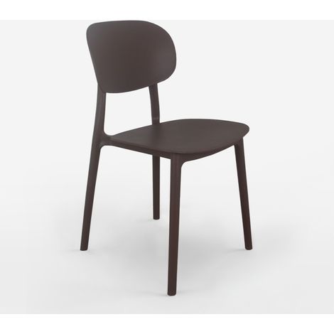 Sedia design moderno polipropilene cucina sala da pranzo esterno Nantes - Marrone