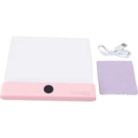 Lampe de lecture LED plate rechargeable USB, batterie 1200 mAh, rose, idéale pour les enfants, les femmes et les hommes. (1/5)