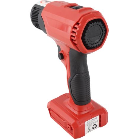 Pistolet thermique sans cordon chaleur réglable transportable manuel rechargeable appareil chauffant avec 4 embouts rouge (1/5)