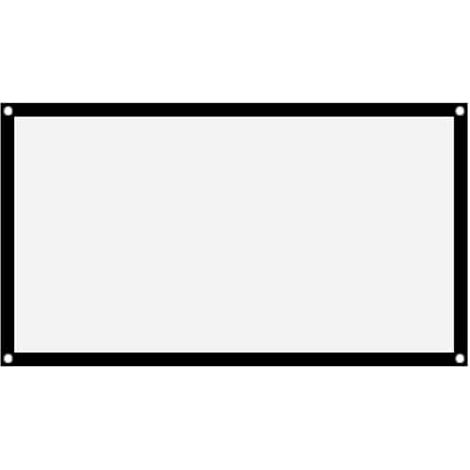 Écran de Projecteur, écran de Projection Portable en Polyester Blanc Pliable sans Plis, écran de Projection de Rideau de Projecteur 16: 9 pour Film de Camping en Plein Air avec (1/5)