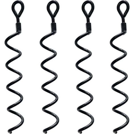 38.5cm Spiral Earth Ground kit d'ancrage haute performance pour hangar Idéal comme poteau d'attache pour chien pour sécuriser les animaux, les tentes, les auvents, les hangars, paquet de 4 (1/4)