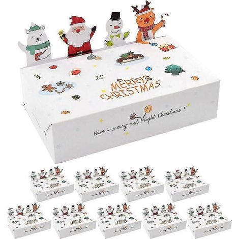 Lot de 10 boîtes cadeaux de Noël, boîtes à bonbons, boîtes à friandises, boîtes pour les fêtes et les occasions spéciales (1/5)