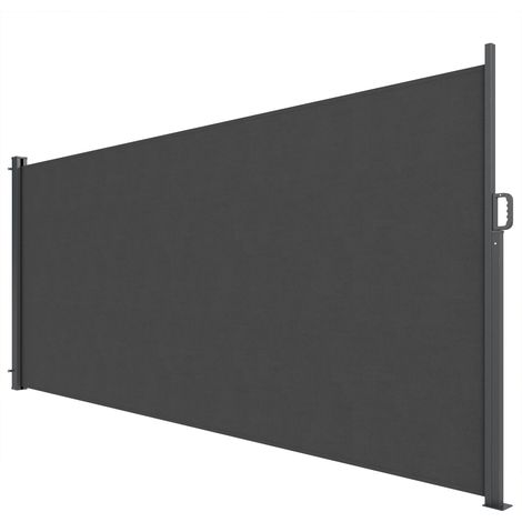 Ausziehbare Markise, einziehbare Seitenmarkise, Sonnenschutz für den Außenbereich, 420 x 185 cm, wasserdicht, UV-Schutz 50+, Anthrazitgrau