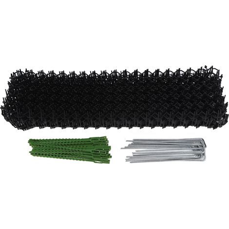 10 Pièces Tapis Anti-Chat, Coussin Répulsif pour Animaux avec 12 Piquets en U et 30 Attaches Câbles (1/5)