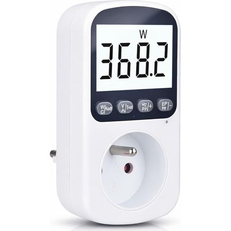 Power Meter Socket Consumption 3680W 16A LCD kWh Cost Energy