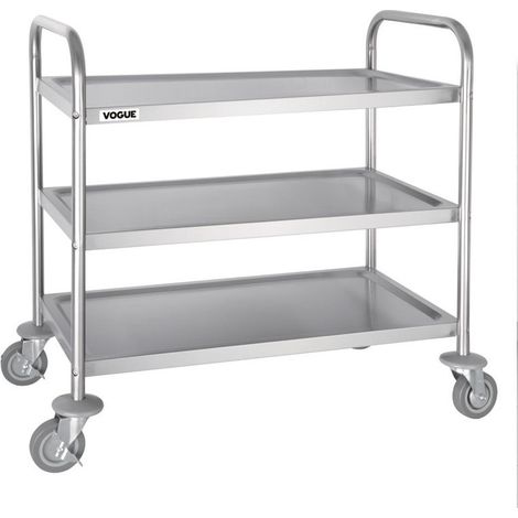 Chariot de Débarrassage Inox 3 Niveaux 855 x 810 x 455mm - Vogue (1/4)