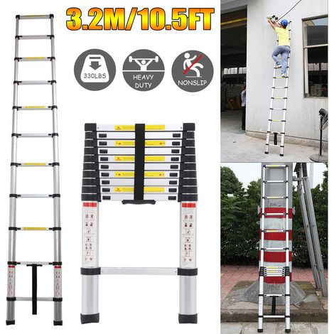 3.2m Alu télescopique Escabeau Escabeau simple Escabeau multi-usage Compact Normes EN131