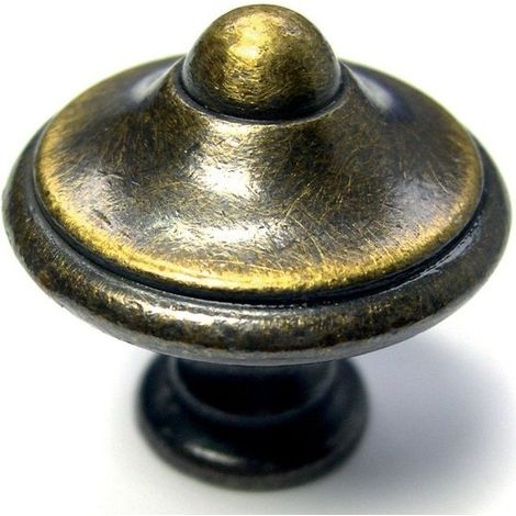 Botón rústico con teta ø 30/16 x h. 29 mm, bronce envejecido, 1 pieza(s)