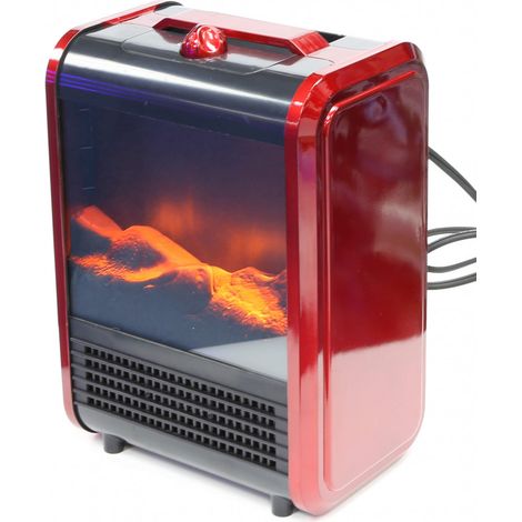 Roter Kamin - Venteo - Tragbarer, kompakter Kamin - Rot - Erwachsene - Flammeneffekt - Regulierbar 1500W (1/5)