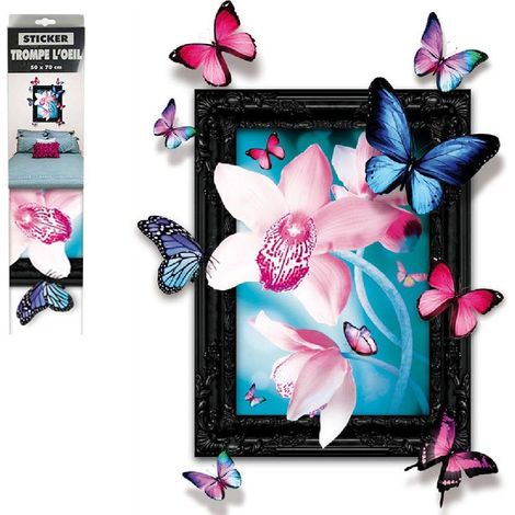 Sticker Mural Papillons Trompe lil