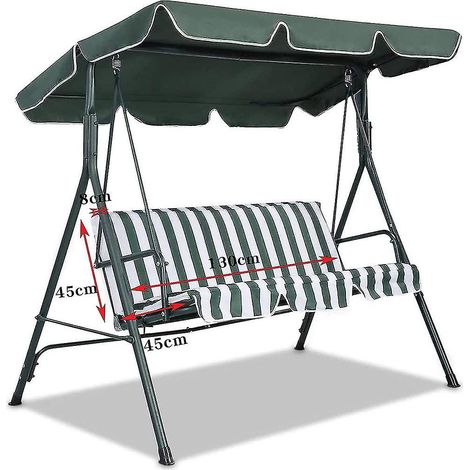 Voile de rechange 210D imperméable pour balancelle de jardin, auvent anti-UV pour siège suspendu, protection solaire pour rocking chaise, housse de remplacement résistante à l'eau (1/5)
