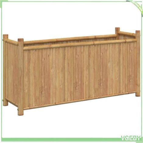 Jardinière surélevée - FAFEICY - 366463 - Bambou - 100x30x50 cm - Rectangulaire (1/5)