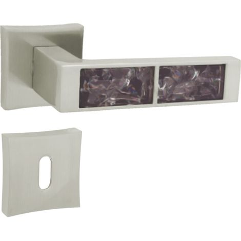 Domino poignee de porte gazela qr m9 noir bb poignee avec rosace bb pour cle nickelnoir (1/5)