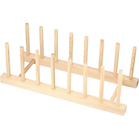 Tellerständer aus Holz, Abtropfgestell aus Holz, Küchenkorb für Tassen, Geschirr, Büchertrockner, Abtropfgestelle, CD-Abtropfgestelle (1/5)