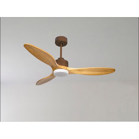 Modulo de KlassFan - Super destratificateur et ventilateur DC 166 cm Marron pales bois blanc avec Lumière 30 à 60 m² (1/5)
